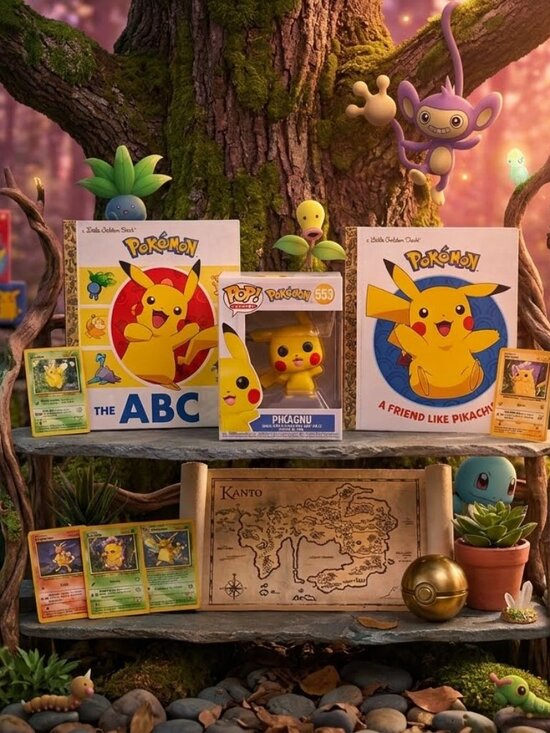Funko Other - Pokémon Fan Bundle: Pikachu Funko Pop! #553 + 2 Little Golden Books